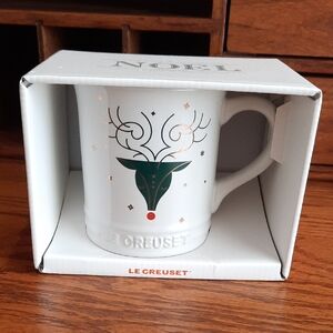 NWT.  Le Creuset White Holiday Mug